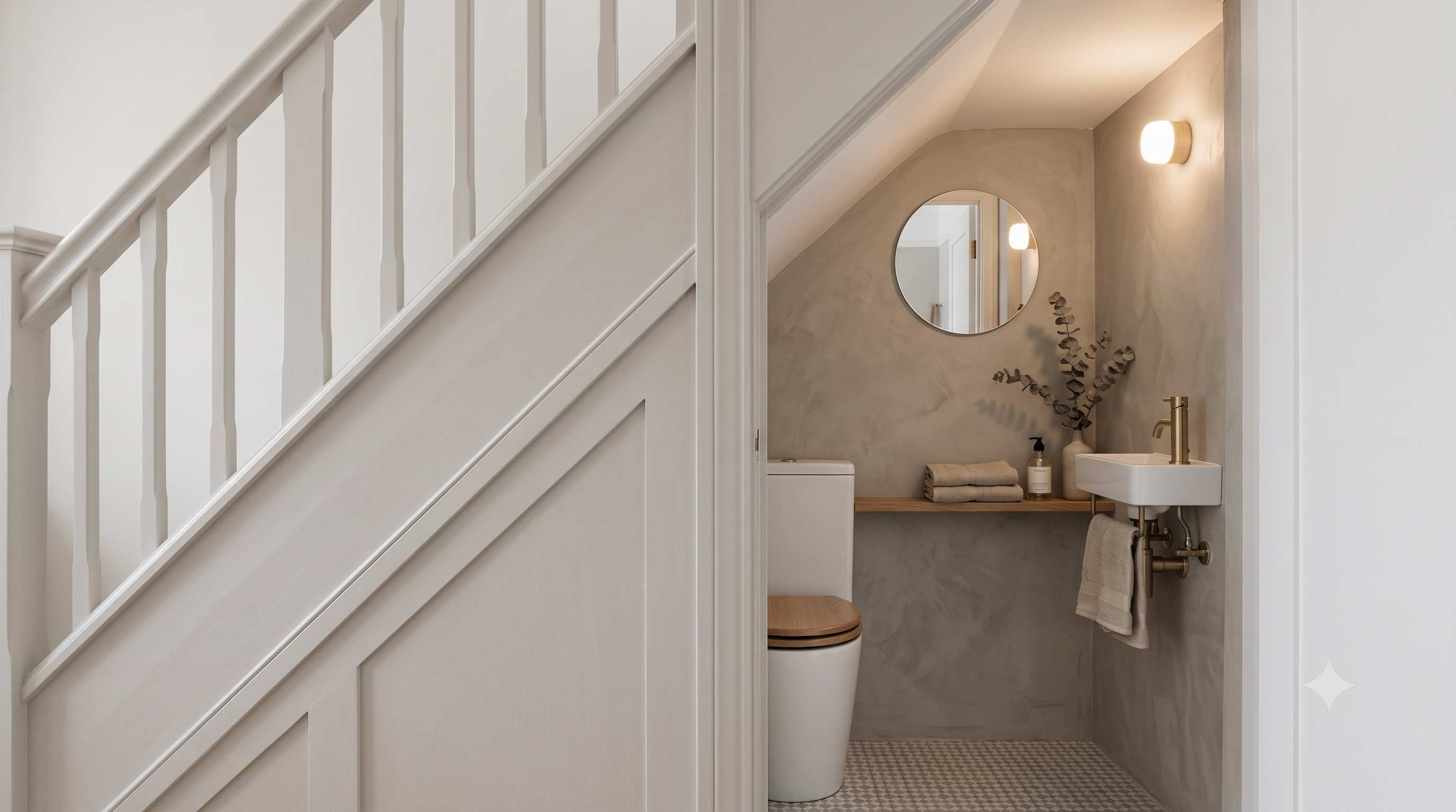Bathroom Under-Stairs Toilet Ideas